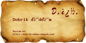 Dobrik Ádám névjegykártya