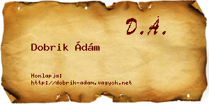 Dobrik Ádám névjegykártya